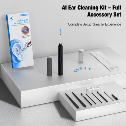 AI Ear Wax Removal Kit with 1080P HD Camera, AI Eardrum Alert, 6-Axis Gyroscope, Waterproof Lens, 230Mah Battery, 8-Piece Ear Cleaning Set, Ios & Android, FSA/HSA Eligible